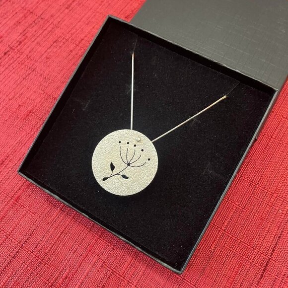 Jessie Senecal Handmade Sterling Silver "Dandelion" Locket - Picture 3 of 5